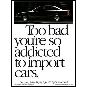 1994 Oldsmobile Eighty Eight LSS Sedan Vintage Print Ad Addicted to Import Cars